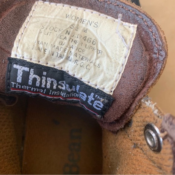 Vintage LL Bean Hiking Boots 5.5 womens D466 Suede Thinsulate - Picture 11 of 11